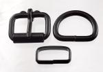 Two one inch black plated roller buckles, two deluxe belt keepers, and two D rings